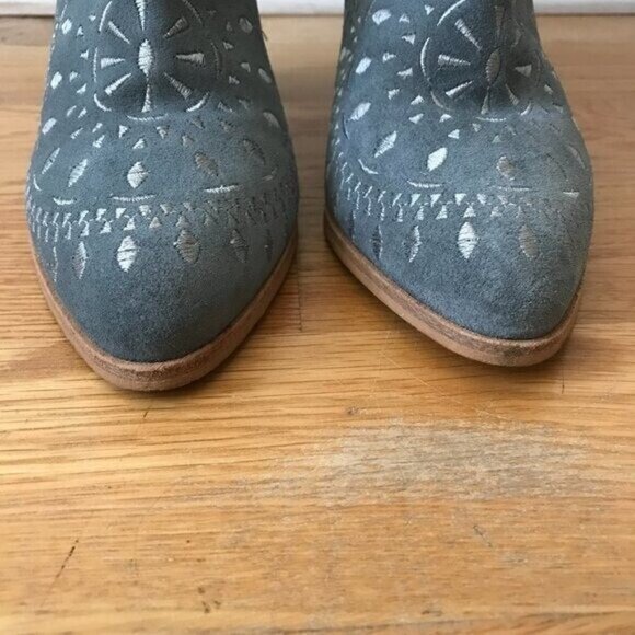 Matisse Springfield Embroidered Suede Ankle Booties Dusty Blue - Picture 8 of 13